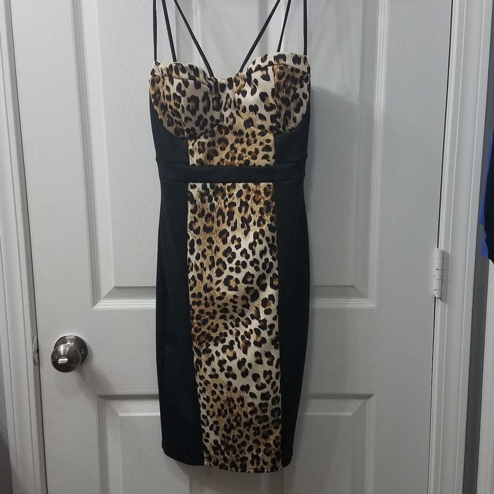 Charlotte russe leopard print dress NWT